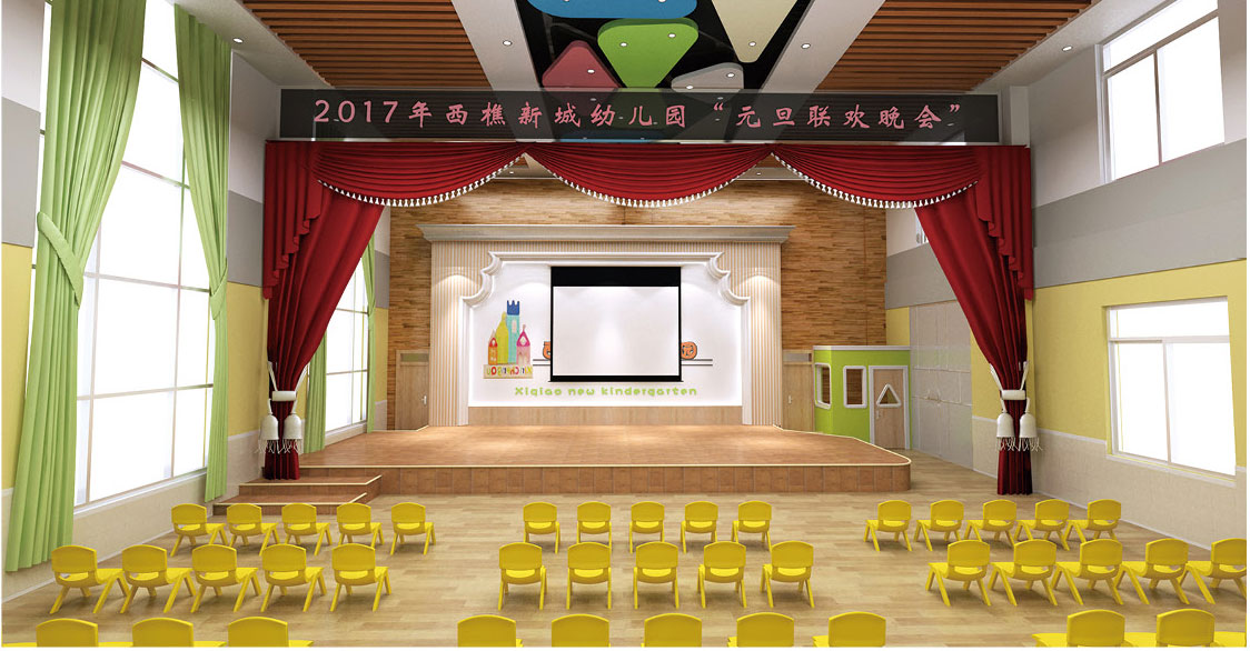 中國田園風(fēng)系列-幼兒園音樂禮堂裝修效果