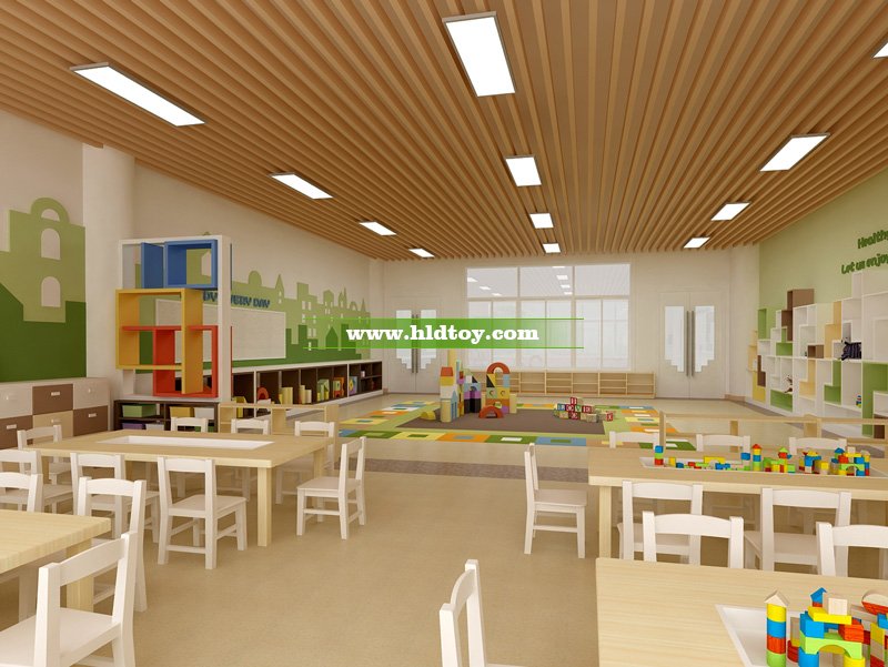 育才幼兒園構建室裝修側面效果圖