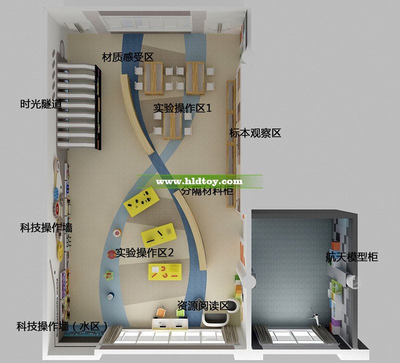 育才幼兒園混搭風格科學室裝修效果圖